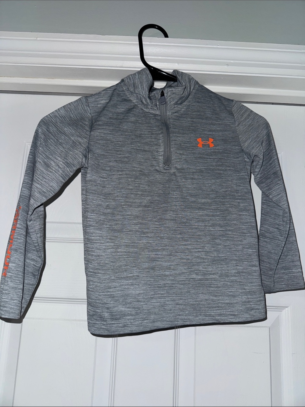 Under Armour Heather Gray Kids' 4T Pullover with Orange Logo